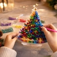 thumbnail image 5 of Christmas Tree DIY Art Kit,3D Standable Acrylic Tabletop Ornament,Crystal Rhinestone Art Set,Xmas Holiday Home Table Decor Gift, 5 of 5