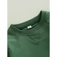 thumbnail image 7 of Canrulo Toddler Baby Boy Girl Solid Cotton Sweatshirt Pullover Crewneck Long Sleeve T-Shirt Tops Spring Fall Clothes Green 18-24 Months, 7 of 7