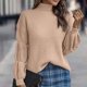 thumbnail image 3 of Gibobby suéteres de invierno de punto de manga larga con cuello y medio para mujer, suéter informal de moda de Color sólido (Multicolor, M), 3 of 4