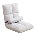 thumbnail image 1 of Silla de suelo con respaldo, sofá de suelo plegable, sofá de suelo suave y ajustable. Blanco, 1 of 9