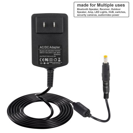 AC Adapter Wall Charger for Bluetooth Speaker Receiver Security Camera Power 15V