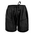 thumbnail image 3 of Men Workout Shorts Mid Waist Cargo Solid Splice Pocket Drawstring Shorts Solid Color Loose Shorts Men Athletic Black M, 3 of 4