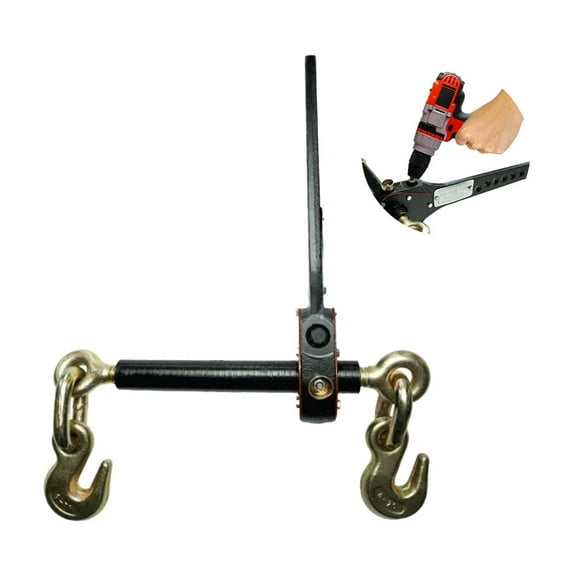 3/8" - 1/2" Torque Drive Load Binder with Heavy-Duty Grab Hooks 9,200 lbs WLL - Tie Down Hauling Chain Speed Binders for Flatbed Truck Trailer