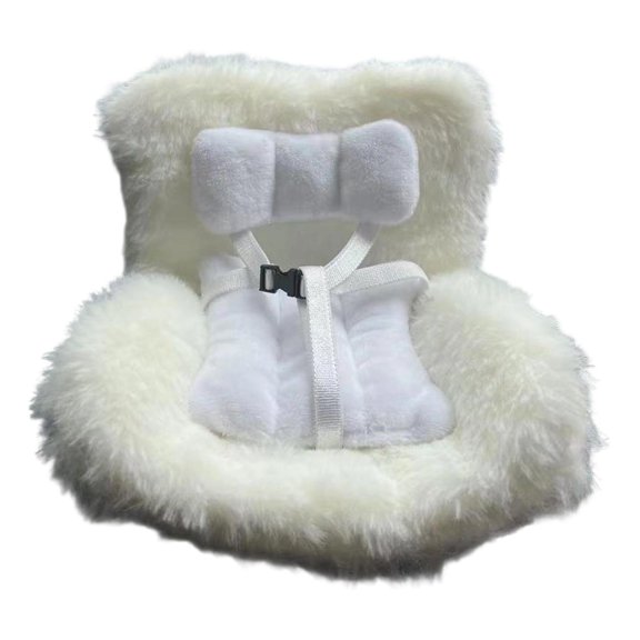 Arestory Dolls Car Seat for with Soft Furry Cushion, Air Vent Clip and Desktop Stand, Cute and Functional Car Ornament for Fans and Mini Doll Collectors