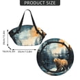 thumbnail image 4 of Bear Moose Rustic Wood 2-in-1 Foldable Picnic Blanket Tote Bag Shoulder Handbag, Large Circular Outdoor Mat for Beach Camping Park, 4 of 5