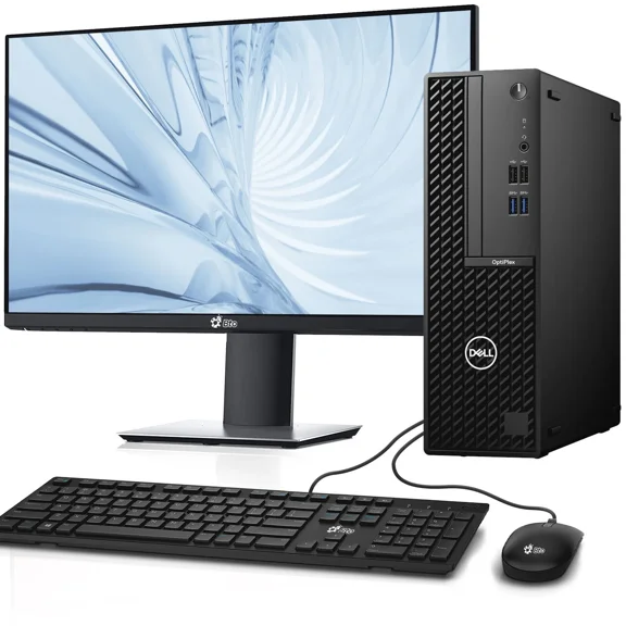 Restored Dell OptiPlex Desktop Computer SFF, - Business Desktop PC, Intel 6 Core i5-10th Gen - 16GB DDR4 RAM, 256GB NVMe SSD 24" LED Monitor - Keyboard & Mouse, Wi-Fi, Win 11 Pro (Refurbished)