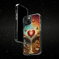 thumbnail image 6 of DistinctInk Clear Hybrid Case for Apple iPhone 14 (6.1" Screen) - Storing Treasures: Earthly vs. Heavenly Abundance - Tempered Glass Back, 6 of 8
