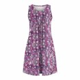 thumbnail image 5 of Sakmal Vintage Moomoo Womens Knee Length Soft Purple Sleep Dress Sleeveless Floral Sleep Tanks with Pockets, 5 of 7