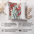 thumbnail image 2 of Ethan Taylor Floral Throw Pillow Soft Cushion Cover 'Red Leaves Flowers' Modern Pattern Decorative Square Accent Pillow Case, 20x20 Inches, Red, Green, 2 of 5