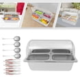 thumbnail image 5 of 4 Compartments Stainless Steel Food Serving Container with Lid 21.06*13.19*5.91 in for Family Picnics, Buffets, Gatherings, Parties, 5 of 12