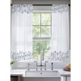 thumbnail image 2 of Blue Flower Sheer Curtains 63 Inch Length 2 Panels Set Window Treatments, Spring Modern Minimalist Country Floral Plant Rod Pocket Semi Curtains for Living Room/Bedroom/Kitchen Décor, 104"W x 63"L, 2 of 7