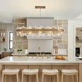 thumbnail image 2 of HOOMEDELIER 51" Modern 20-Light Oval K9 Crystal Chandelier - Gold Dimmable Pendant Light for Dining Room, Living Room & Kitchen Island, 2 of 17