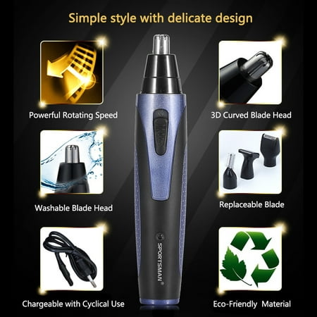 Automatic Rechargable Ear Nose Beard Eyebrows Hair Removal Trimmer Electric Face Shaver Set, Men Trimmer Kit, Men Beard Trimmer