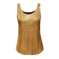 thumbnail image 6 of GPOECD Dressy Tank Tops for Women Neck Sleeveless Top with Shiny Details for Parties and Night Out Camisoles for Women Gold,S, 6 of 6