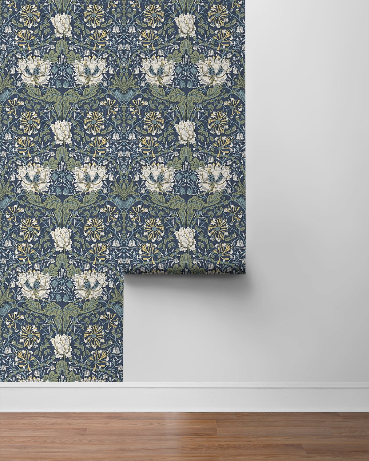 NextWall  Ogee Flora Peel and Stick Wallpaper - 20.9 in. W x 18 ft. L