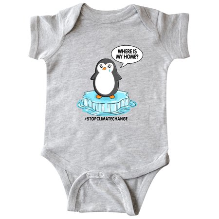 

Inktastic Stop Climate Change Where is My Home with Baby Penguin Gift Baby Boy or Baby Girl Bodysuit