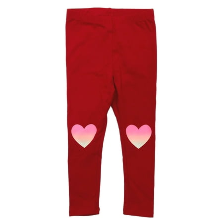 

Infant & Toddler Girls Red Heart Leggings Valentines Day Stretch Pants 3T