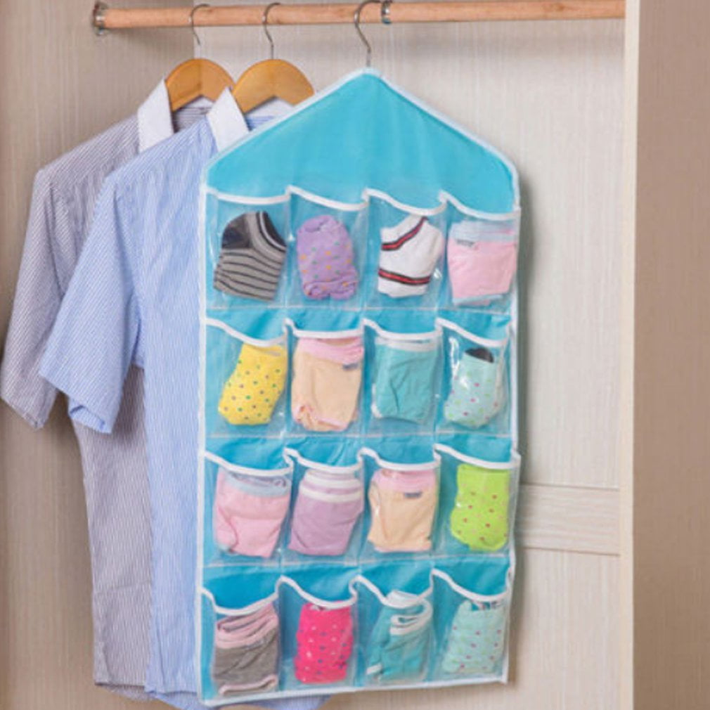 16 Pocket Hanging Bag Hanger Storage Organizer Home Clear Door Accessories Tidy 