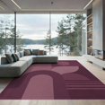 thumbnail image 2 of ODIKA 8'x10' Washable Area Rug Deep Burgundy Geometric Design Modern Abstract Shapes with Bold Arches for Living Room, Under Sectional, Family , Durable, Non-Slip, 2 of 7