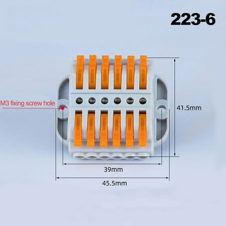 

High Qulity Tool Screw Fixing 2-12 Pins Wire Connectors Cable Universal Compact Quick Docking Electrical Wiring Terminal 223-6