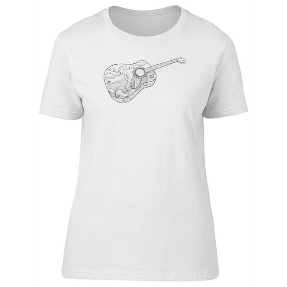 Stylized Classic Guitar B&W Tee Women's -Image by Shutterstock