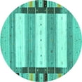 thumbnail image 1 of Ahgly Company Indoor Round Abstract Turquoise Blue Contemporary Area Rugs, 6' Round, 1 of 4