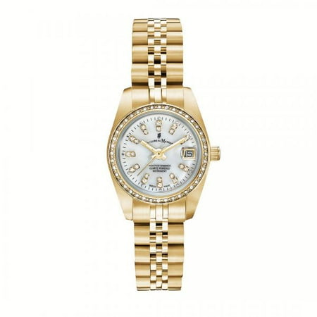 Standard Issue Swiss Watch - Jacques Du Manoir Swiss Made Gold Women's Watch featuring Mother of Pearl Dial 26 mm NROP12