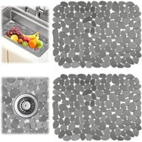 TEXIJUSO Sink Mat, 40 x 30 cm Sink Liner, Sink Protector Mat, Sink Protection Mat, Pebble Shaped Sink Protection, Drying Mat, Multifunctional for Kitchen Sink Floor