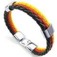 thumbnail image 3 of Pulsera triple de cuero con la bandera nacional, ideal para aficionados al fútbol 2018 Alemania, 3 of 9