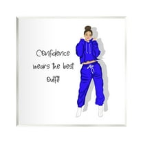 Stupell Industries Confidence Fashion Phrase Inspirational Painting Unframed Art Print Wall Art, 12 x 12