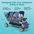 thumbnail image 2 of Foundations Gaggle Jamboree 6-Seat Folding Daycare Stroller with Canopies, Reclining Seats, Navy/Gray, 2 of 9