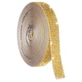 thumbnail image 1 of Self Adhesive Crystal Rhinestone Ribbon Roll, 7 Rows of 4 Yard Crystal Diamond Ribbon Roll Gold, 1 of 6