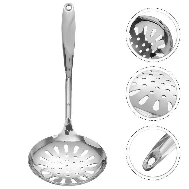 2PCS straining ladle spoon Hot Pot Colander Stainless Steel Ladle Set