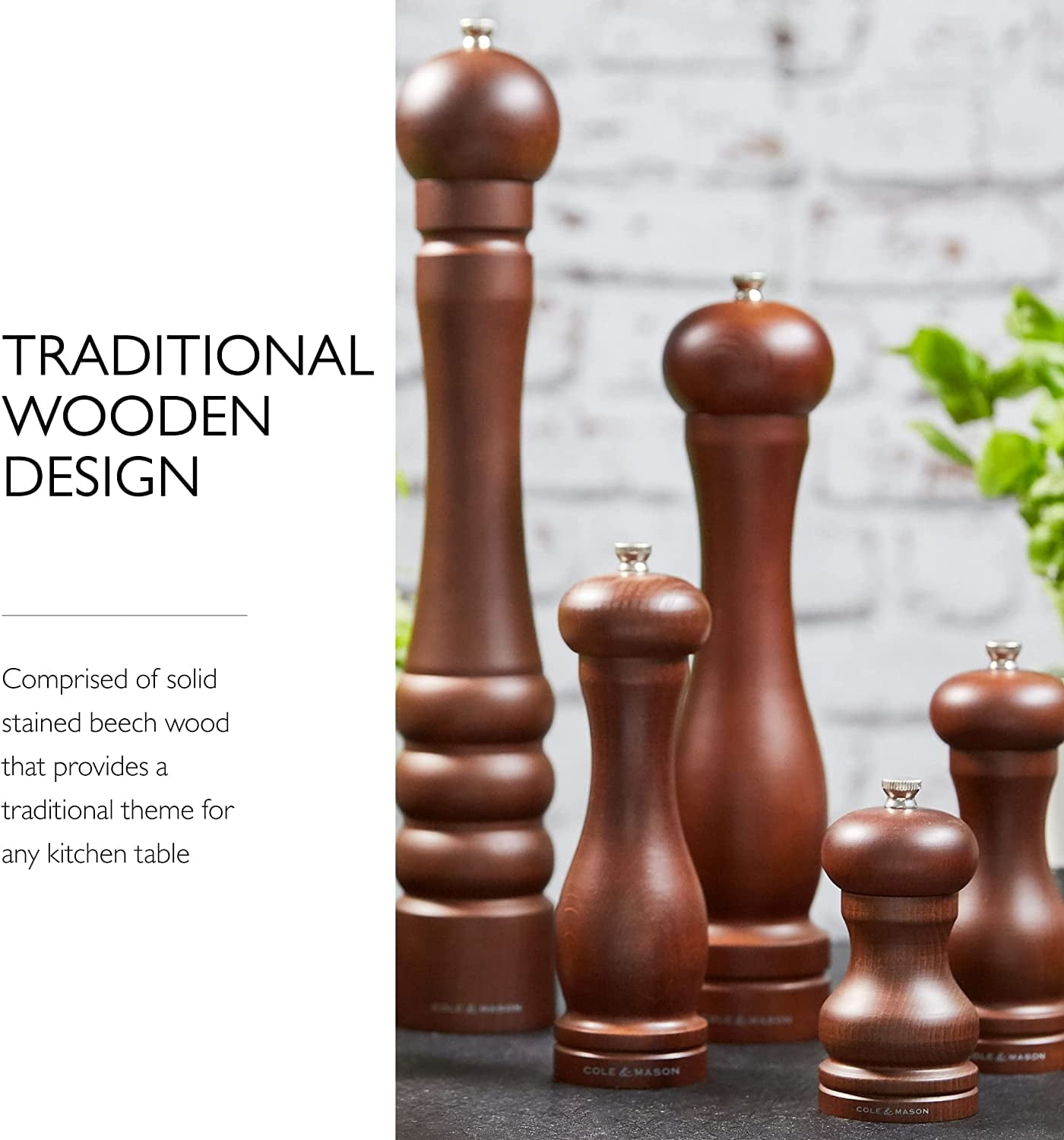 12.5-inch Forest Capstan Pepper Mill - Adjustable Grinder for Kitchen