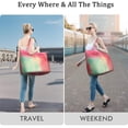 thumbnail image 5 of 22 Inch Oversized Travel Bag Lightweight Canvas Weekender Duffel with Multi Pockets, Aurora Print, 5 of 5