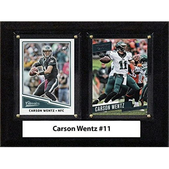 C & I Collectables 68WENTZ 6 x 8 in. Carson Wentz NFL Philadelphia Eagles Two Card Plaque