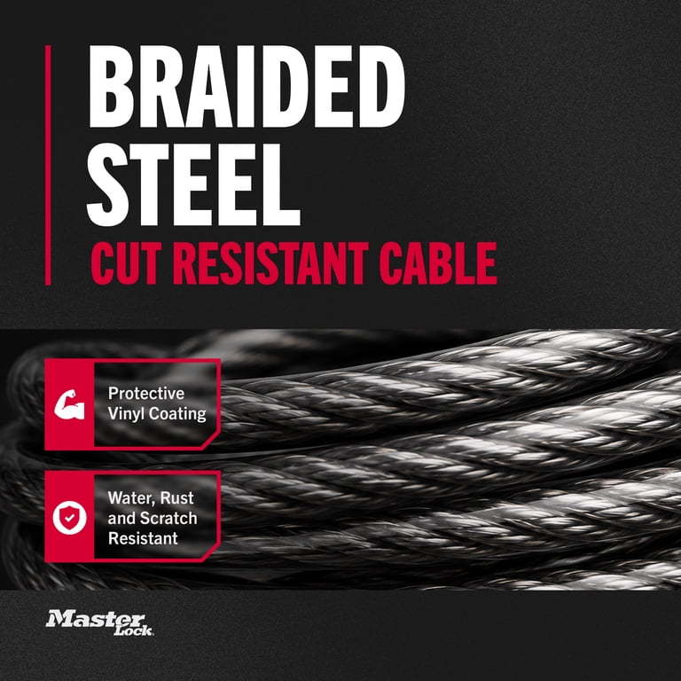 Master Lock Python Cable Lock 6ft, Braided Steel (2-pack) photo 4