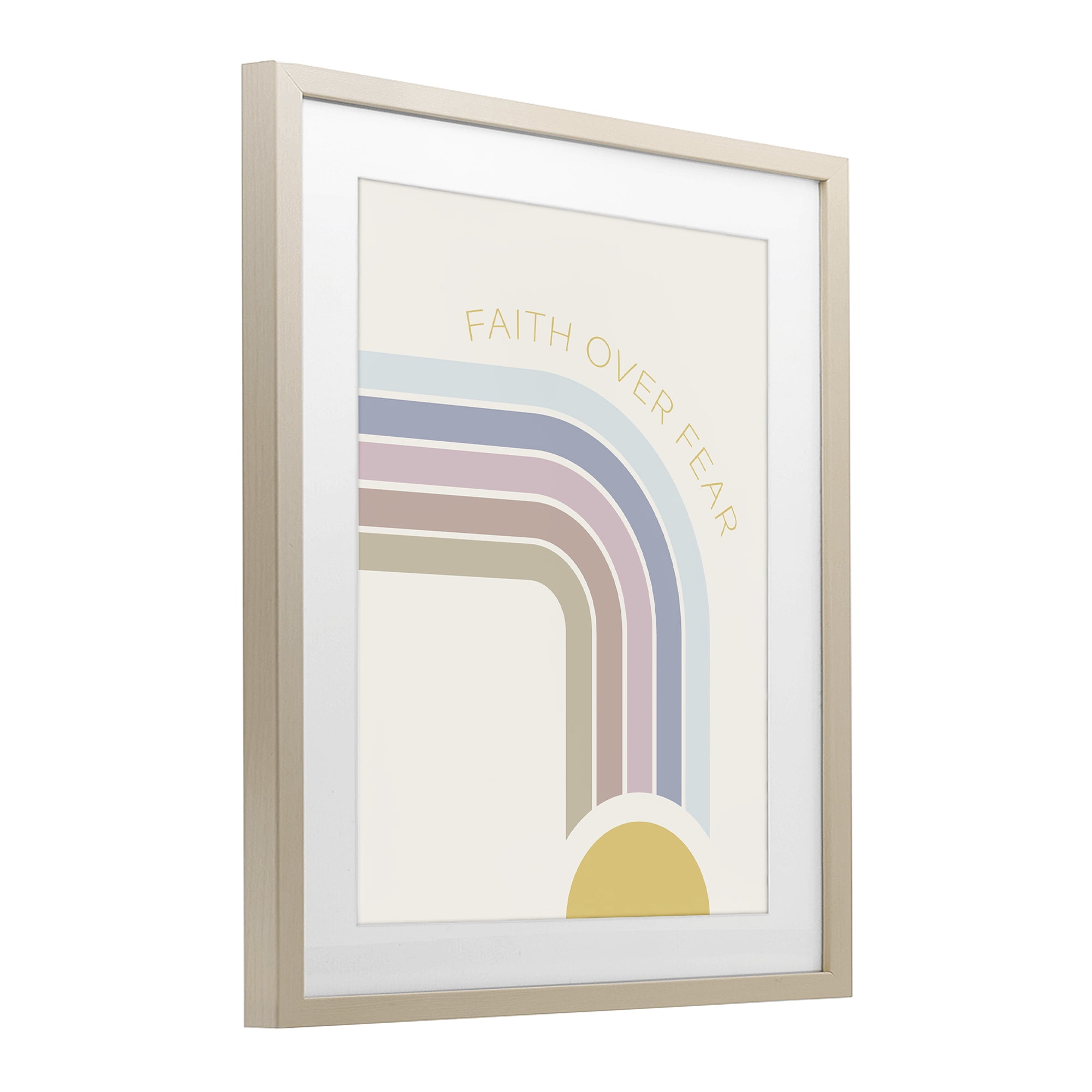 Stupell Industries Faith Over Fear Rainbow Birch Framed Print Under Glass, design by SD Graphics Studio