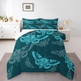 thumbnail image 2 of Erosebridal Boho Skull Bedding Full Comforter Set, Skeleton Moth Down Comforter, Red Gold, Reversible 3 Pieces, 2 of 8