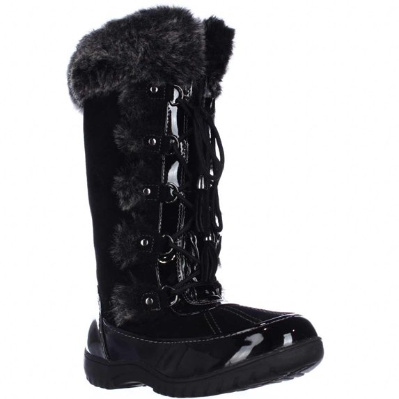 Womens Sporto Millie Faux Fur Trim Winter Boots - Black