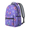 thumbnail image 2 of Butterfly and Dandelion Purple Pattern Backpack for School, Cute School Bag with Adjustable Shoulder Straps and Padded Back, 15.3"x11"x7.1", 2 of 5