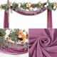 thumbnail image 3 of CHAO Paquete de 1 arco elástico para colgar en bodas (rosa, 70x550cm) para decoración de bodas, cortinas transparentes para telón de fondo, 3 of 5