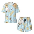 thumbnail image 5 of "Wukai Cute Gnome Bee Collects Honey Women's Pajama Set - Short-Sleeve Top and Shorts with Elastic Waistband and Pockets for Loungewear, Yoga, and Casual Wear-3X-Large, 5 of 8