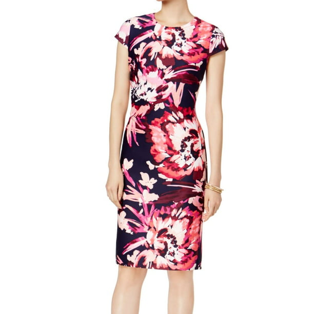 Vince Camuto - Vince Camuto NEW Pink Navy Womens Size 2 Floral Print ...