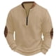 thumbnail image 5 of Blusa y camisa de manga larga con cuello alto para hombre, informal, de color liso, con cremallera, de manga larga y cuello alto, de poliéster., 5 of 5
