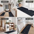 thumbnail image 5 of Dark Blue Sun Moon Star Pattern Kitchen Rugs Sets Of 3,Kitchen Runner Rugs Non Skid Washable,Decorative Kitchen Floor Mats for Kitchen,Sink,Laundry,17"x30"+ 17"x47" + 17"x59", 5 of 6