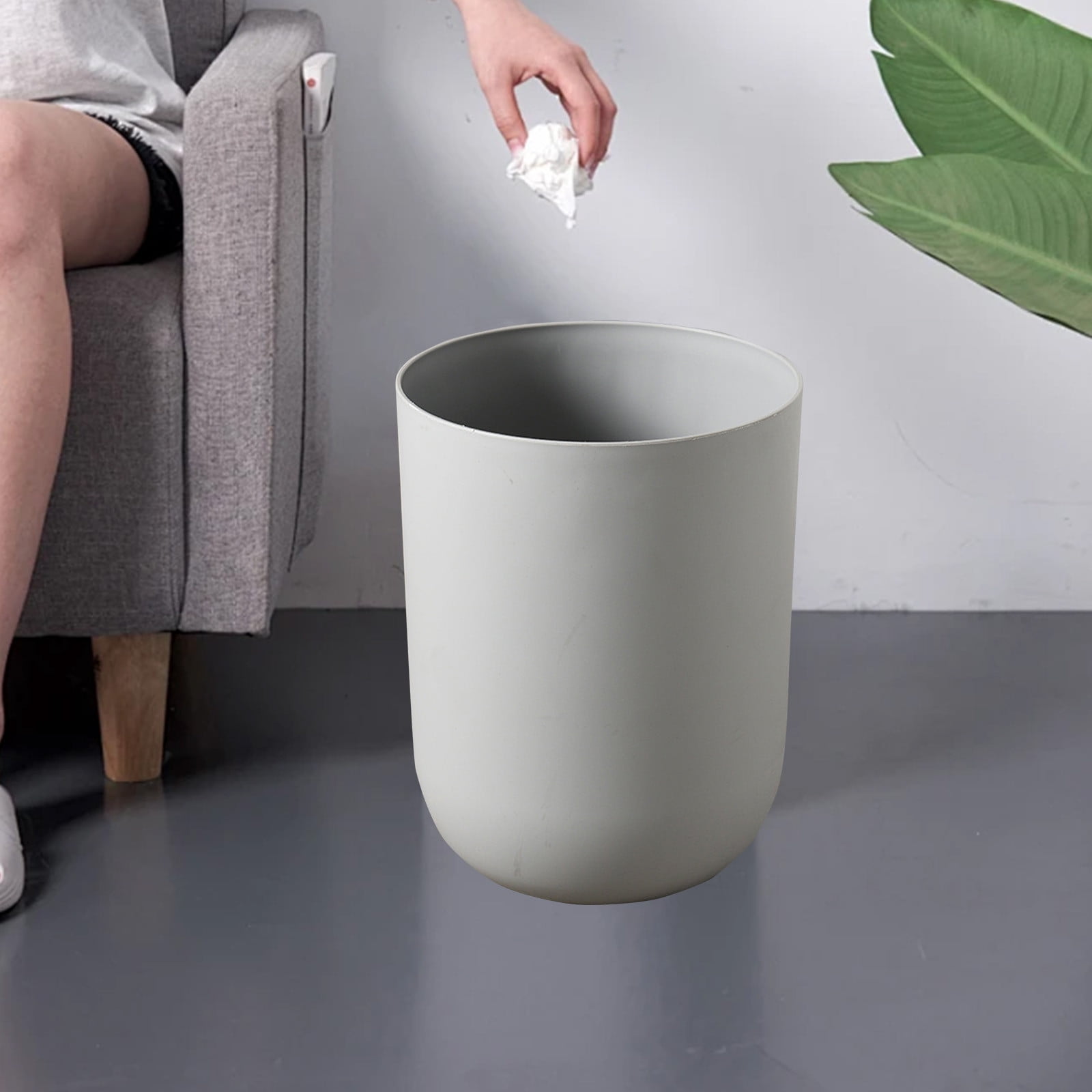 Qholemyo Round Thickened Large Capacity Trash Can Bathroom Living Room Indoor Kitchen Waste Bin Bathroom Trash Can Small Trash Can