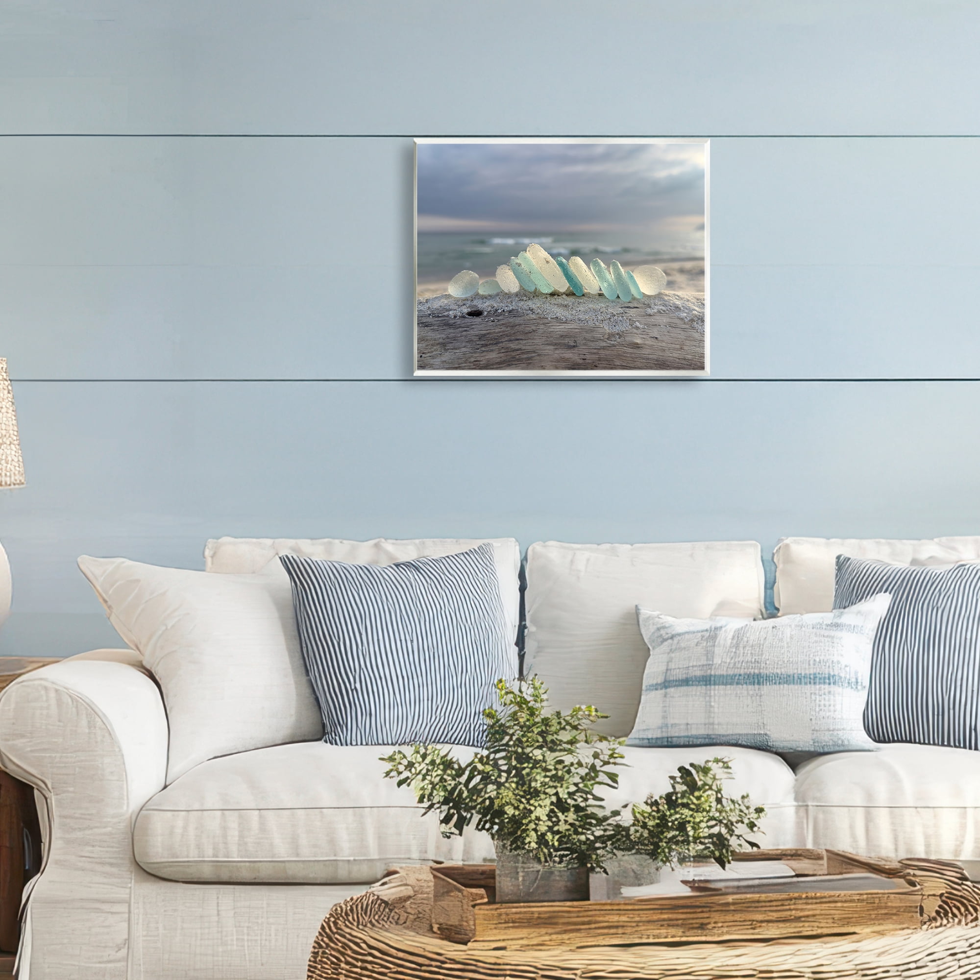 Stupell Industries Sea Glass On Driftwood Wall Plaque Art, design by LMarie Allen