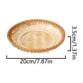 thumbnail image 3 of SIYTUAU Round Woven Basket For Kitchen Counter Storage Natural Rattan Tray For Bread Fruit Snacks Serving 7.87 Inch Wood, 3 of 7
