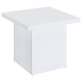 thumbnail image 3 of Coaster Devar 3-piece Square Engineered Wood Coffee Table Set White High Gloss, 3 of 15